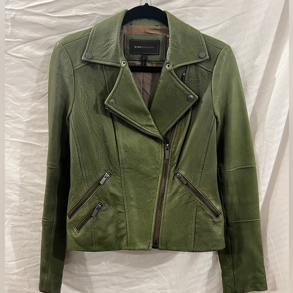 BCBG genuine leather moto jacket